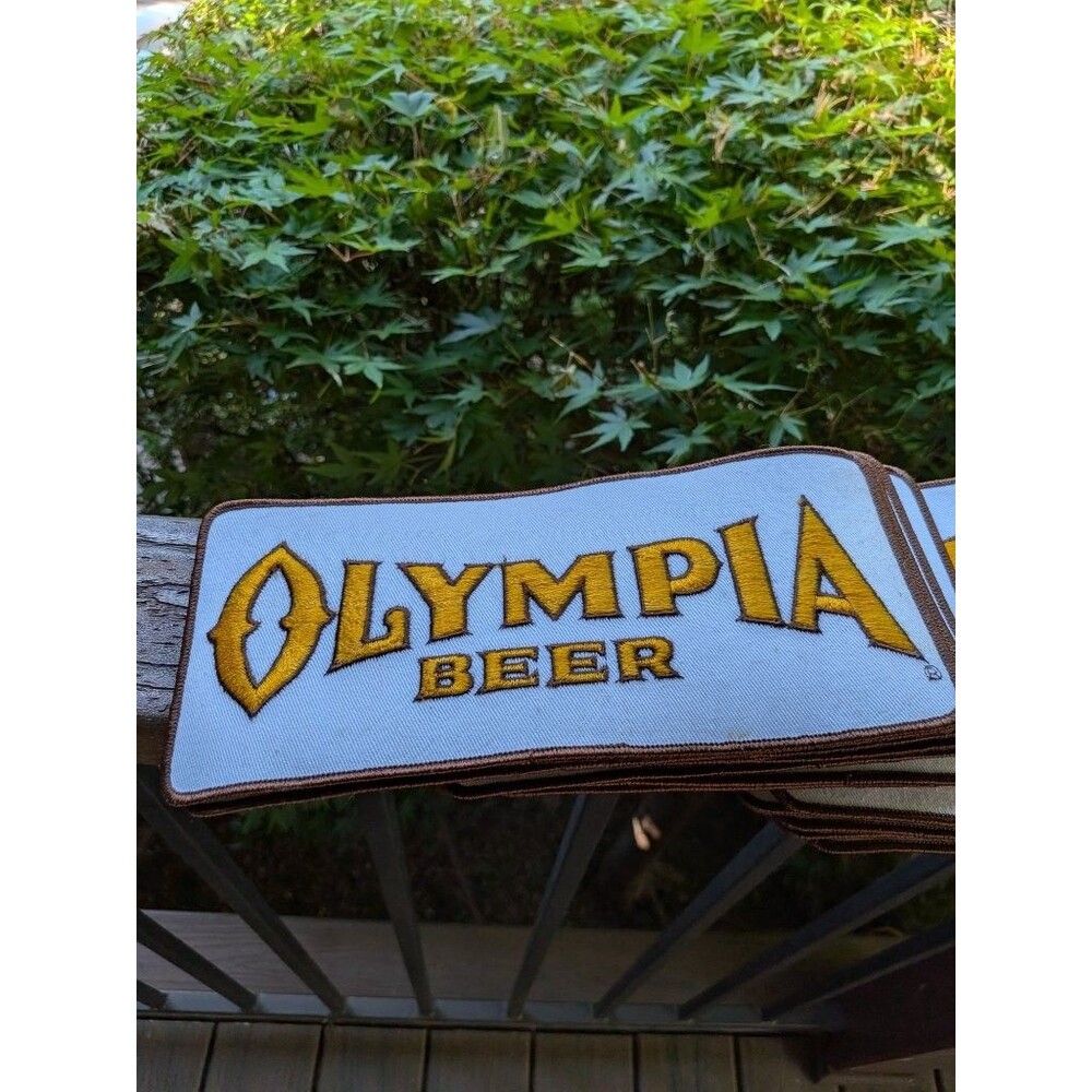 Vintage Olympia Beer Large Embroidered Patch 9x4 NOS Breweriana FREE SHIPPING